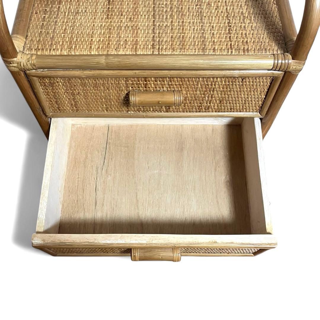 【美品】ラタン製　5段チェスト　籐家具　昭和レトロ　収納家具