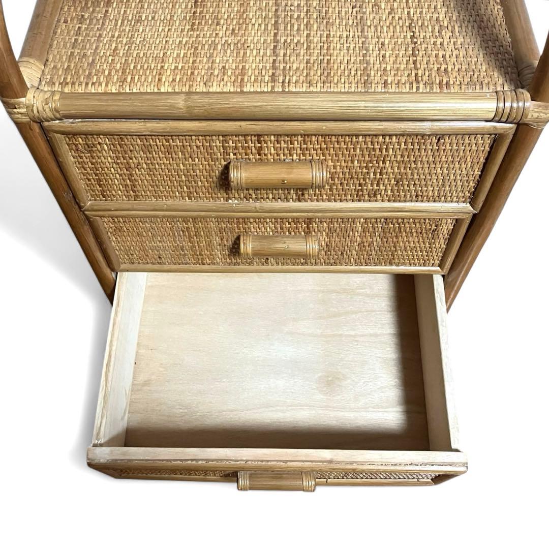 【美品】ラタン製　5段チェスト　籐家具　昭和レトロ　収納家具