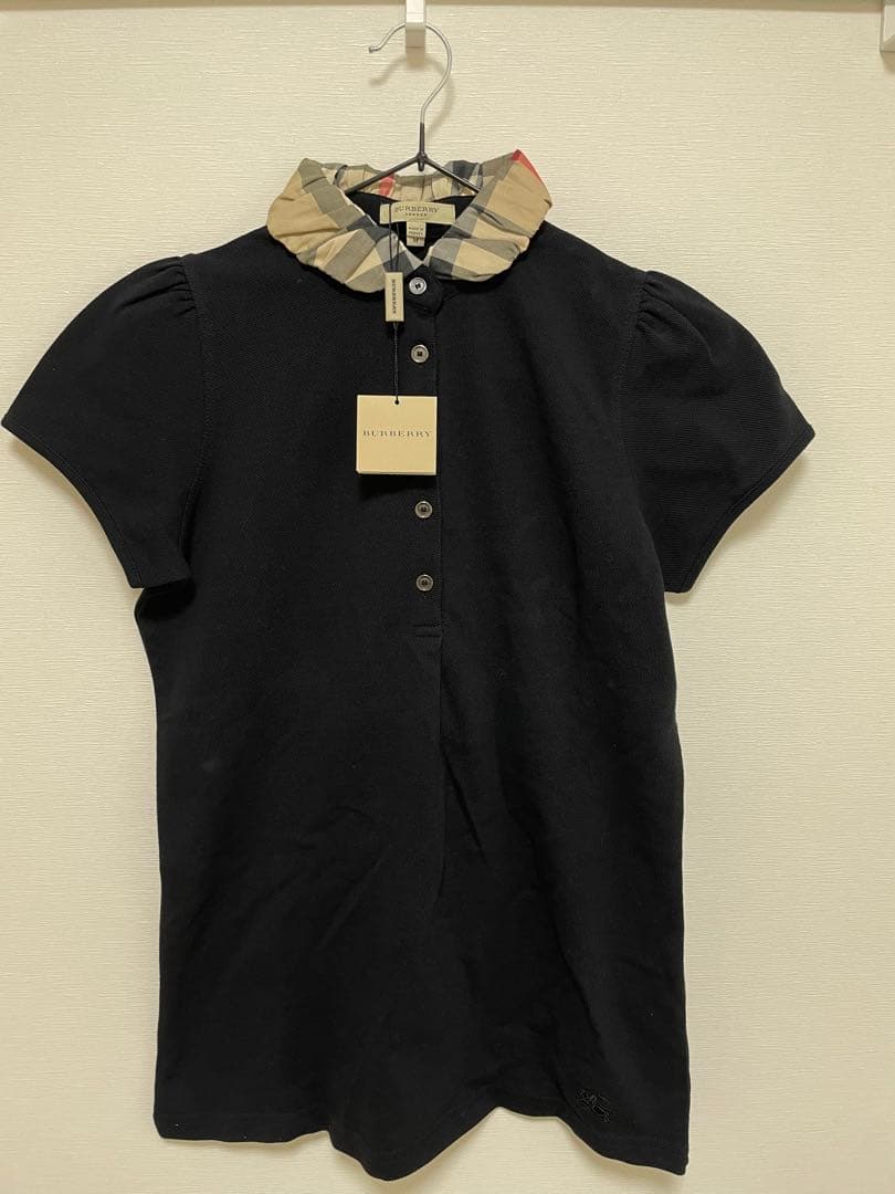 バーバリー黒ポロシャツタグ付き未使用