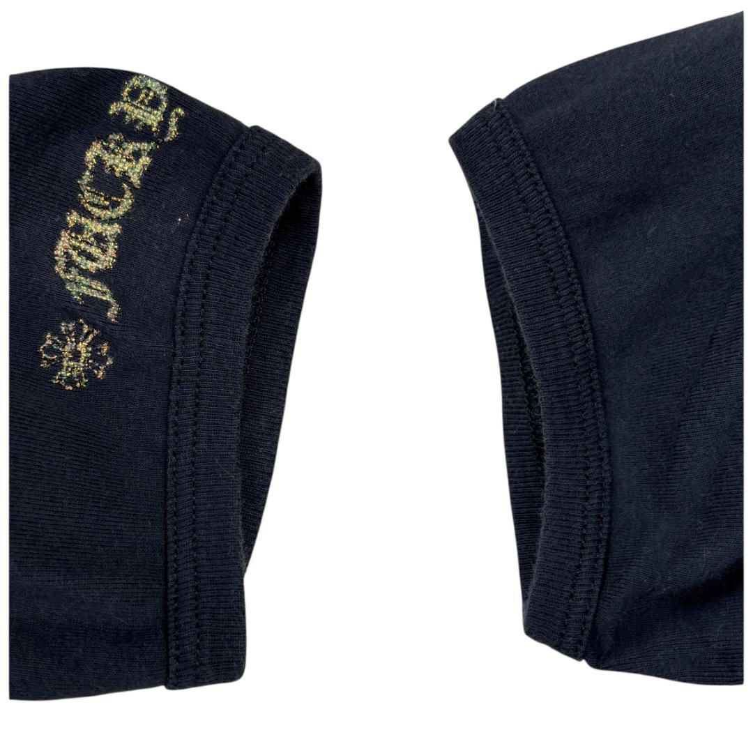 【ユノ】美品 クロムハーツ ゴールドクロスプリントTシャツ USA製Y2K