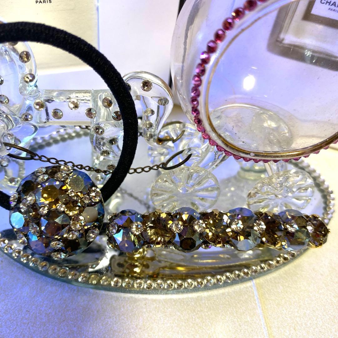 みなくるさま❣️スワロフスキー　ヘアゴム　バレッタ