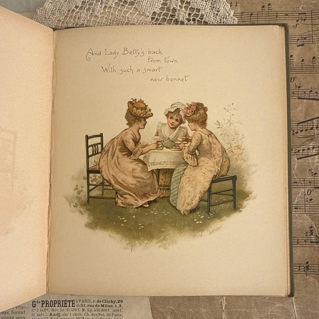 稀少アンティーク美しい挿絵のヴィクトリアン絵本　洋書ジャンクジャーナル古書