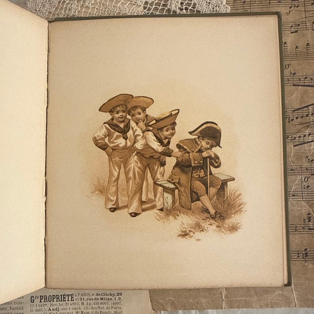 稀少アンティーク美しい挿絵のヴィクトリアン絵本　洋書ジャンクジャーナル古書