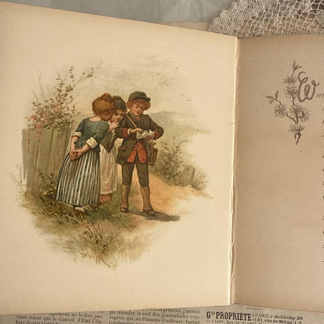 稀少アンティーク美しい挿絵のヴィクトリアン絵本　洋書ジャンクジャーナル古書