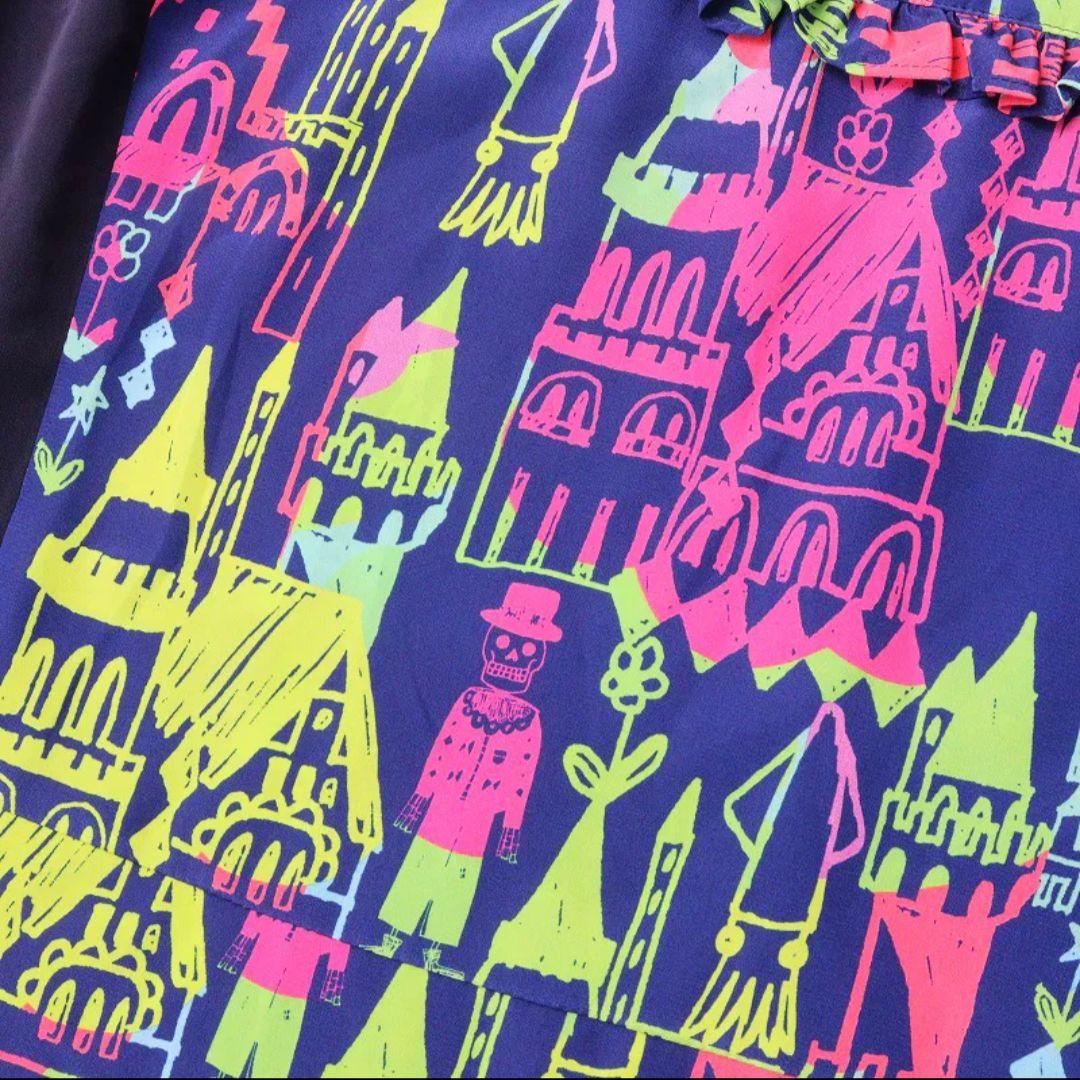 美品 大きいサイズ マンナイン mannineメキシカンプリントワンピース