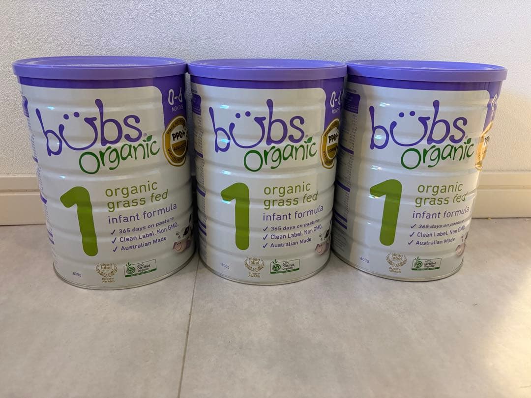 【即日発送】bubs バブス　オーガニック 粉ミルク ステップ1 ３缶セット