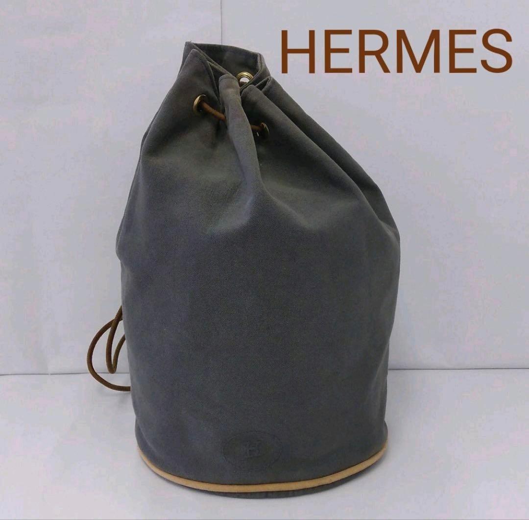 EA02 エルメス ポロションミミル 巾着型ショルダーバッグ タグ有り