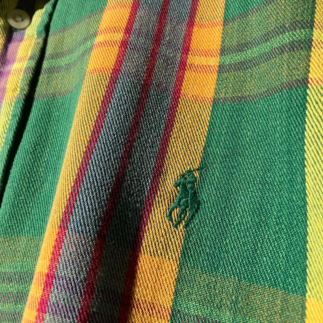 ラルフローレン　チェック柄長袖シャツ　ボタンダウンシャツ/プルオーバー　サイズL