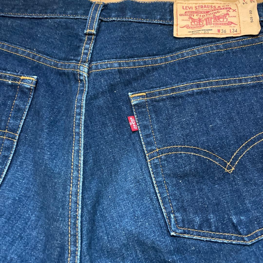 【濃紺】00s Levi's 505 USA製　ボタン裏532