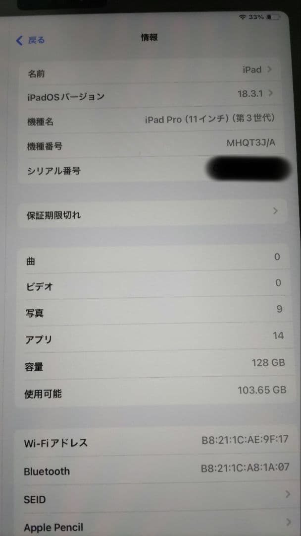 iPad Pro 11インチ128GB　ApplePencil他おまけ付き