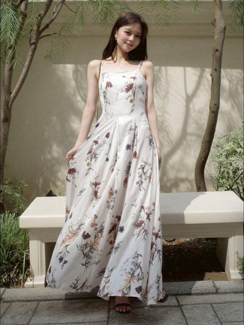 ボタニカルプリントキャミソールワンピース／ウォッシャブル　フレイアイディー