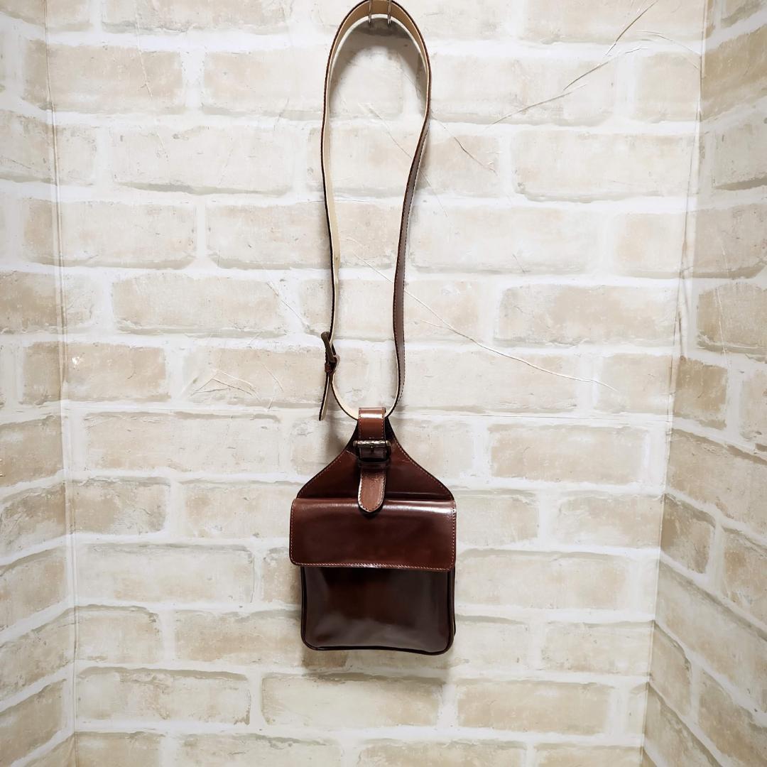 ★Ferragamo 【フェラガモ】レザー ベルトポーチ ブラウン 珍品レア