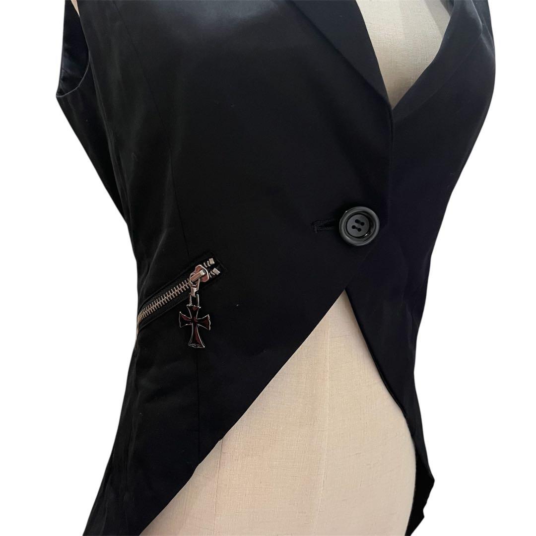 black peace now ブラックピースナウアシンメトリーベスト黒日本製M