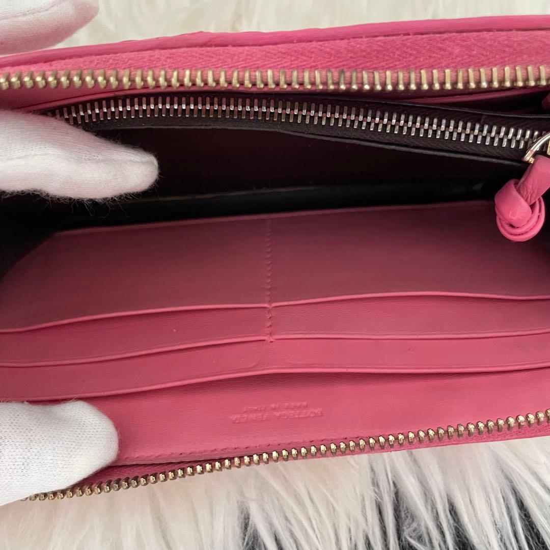 BOTTEGA ボッテガヴェネタ 財布 イントレチャート ファスナー ピンク