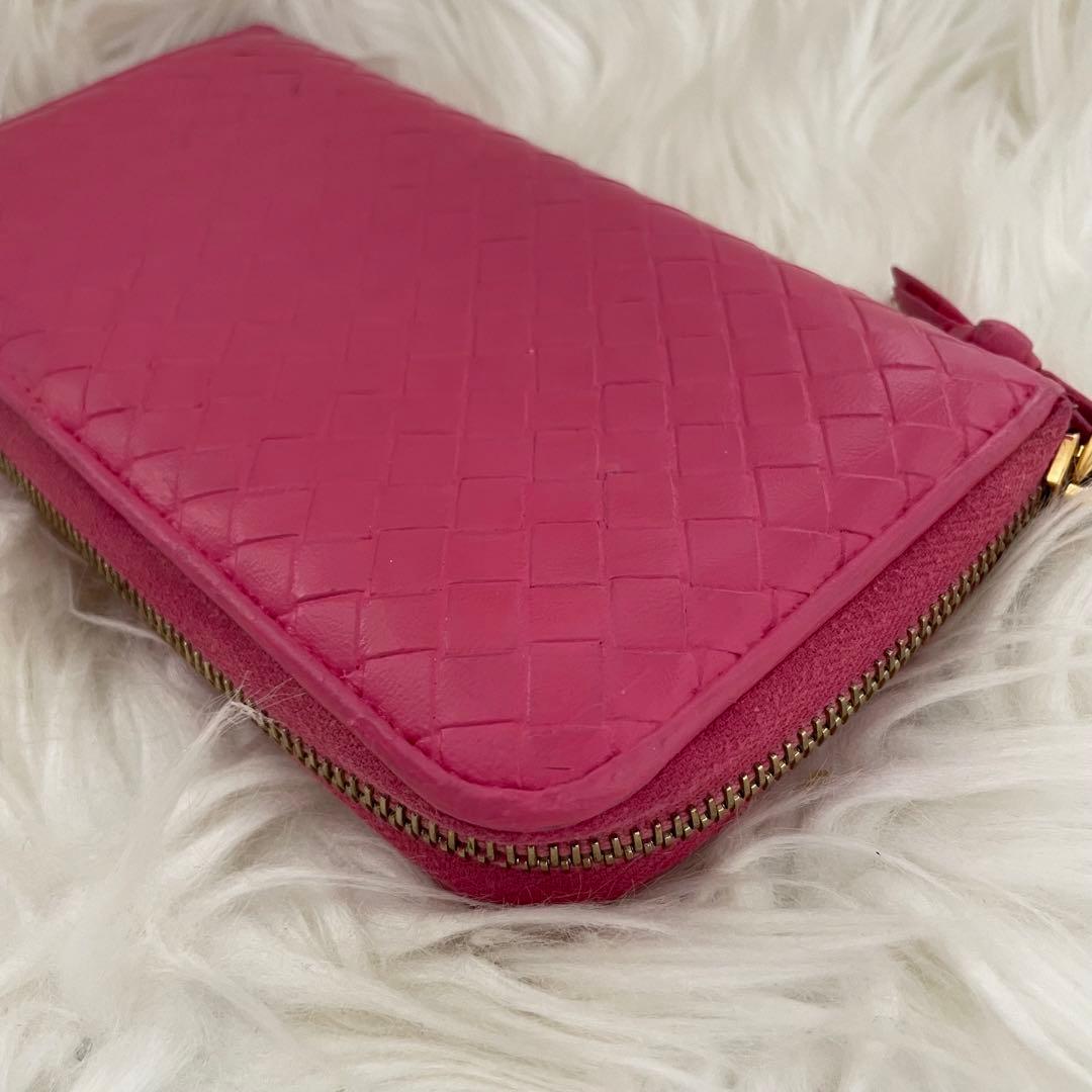 BOTTEGA ボッテガヴェネタ 財布 イントレチャート ファスナー ピンク