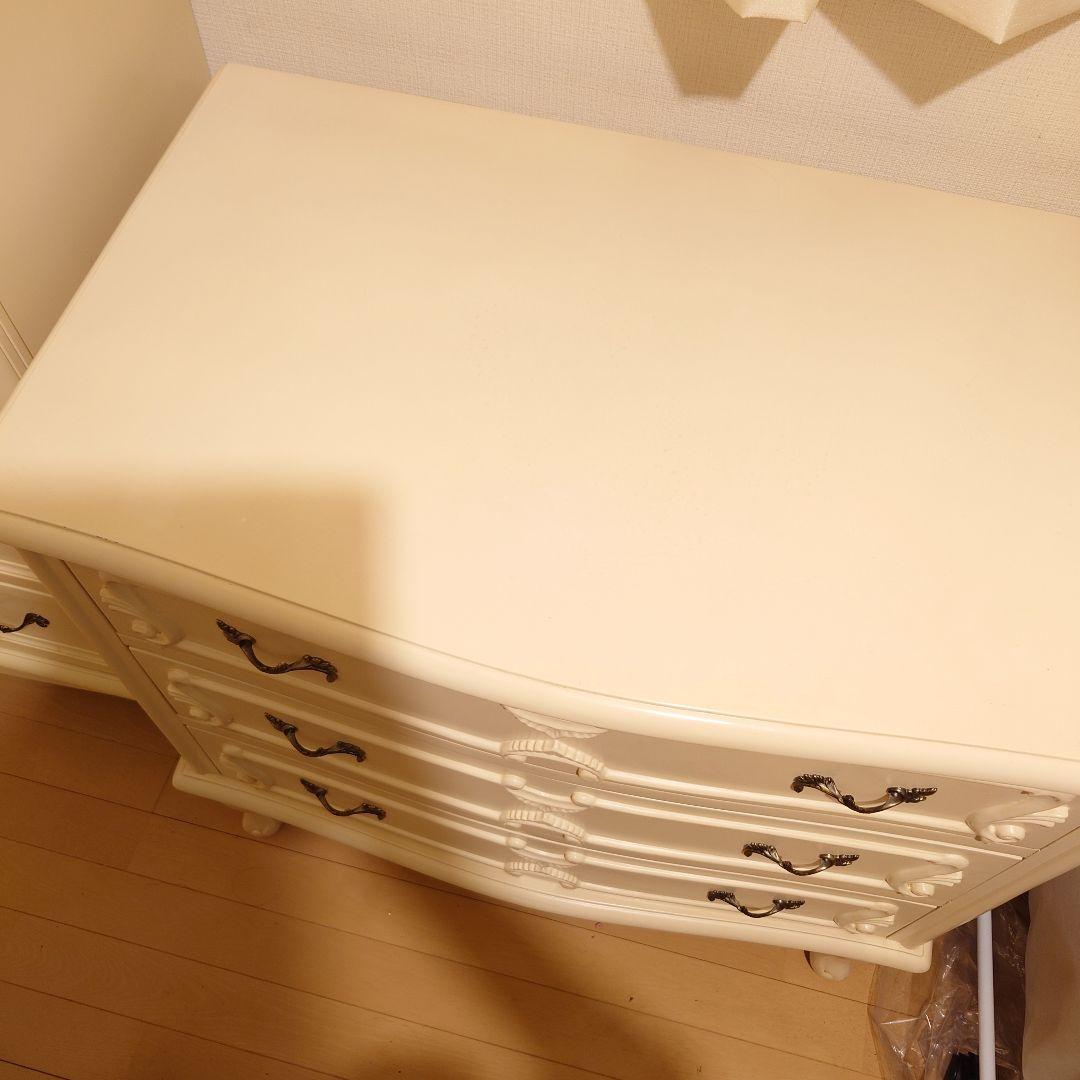 姫系アイボリー３段チェストタンス