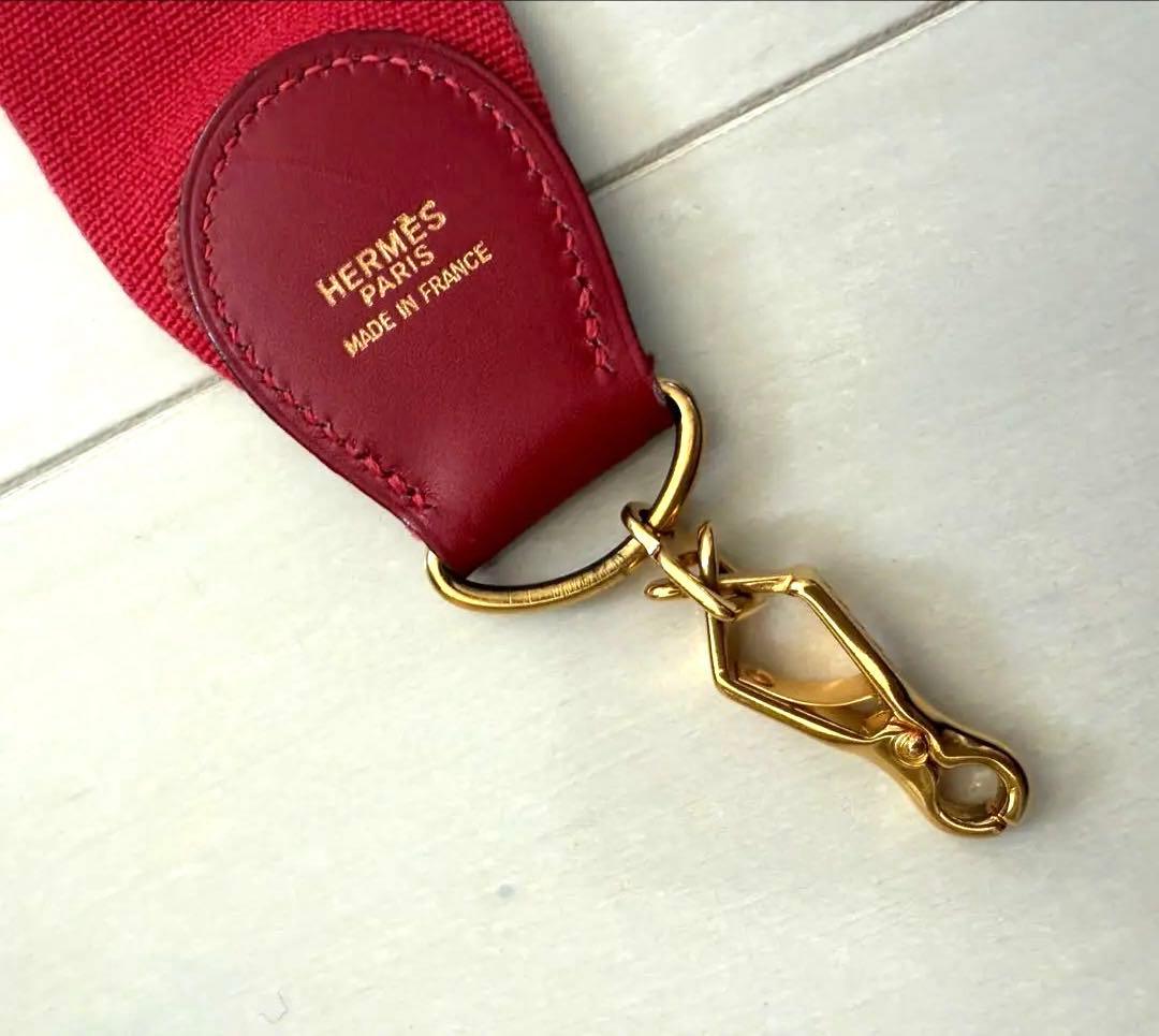 エルメス ショルダー ストラップ バンドリエール レッド HERMES