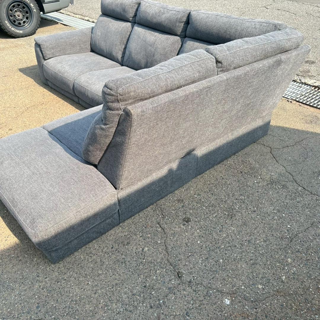 【直接引取限定】 【ニトリ】 L字カウチソファ ダークグレー A0141