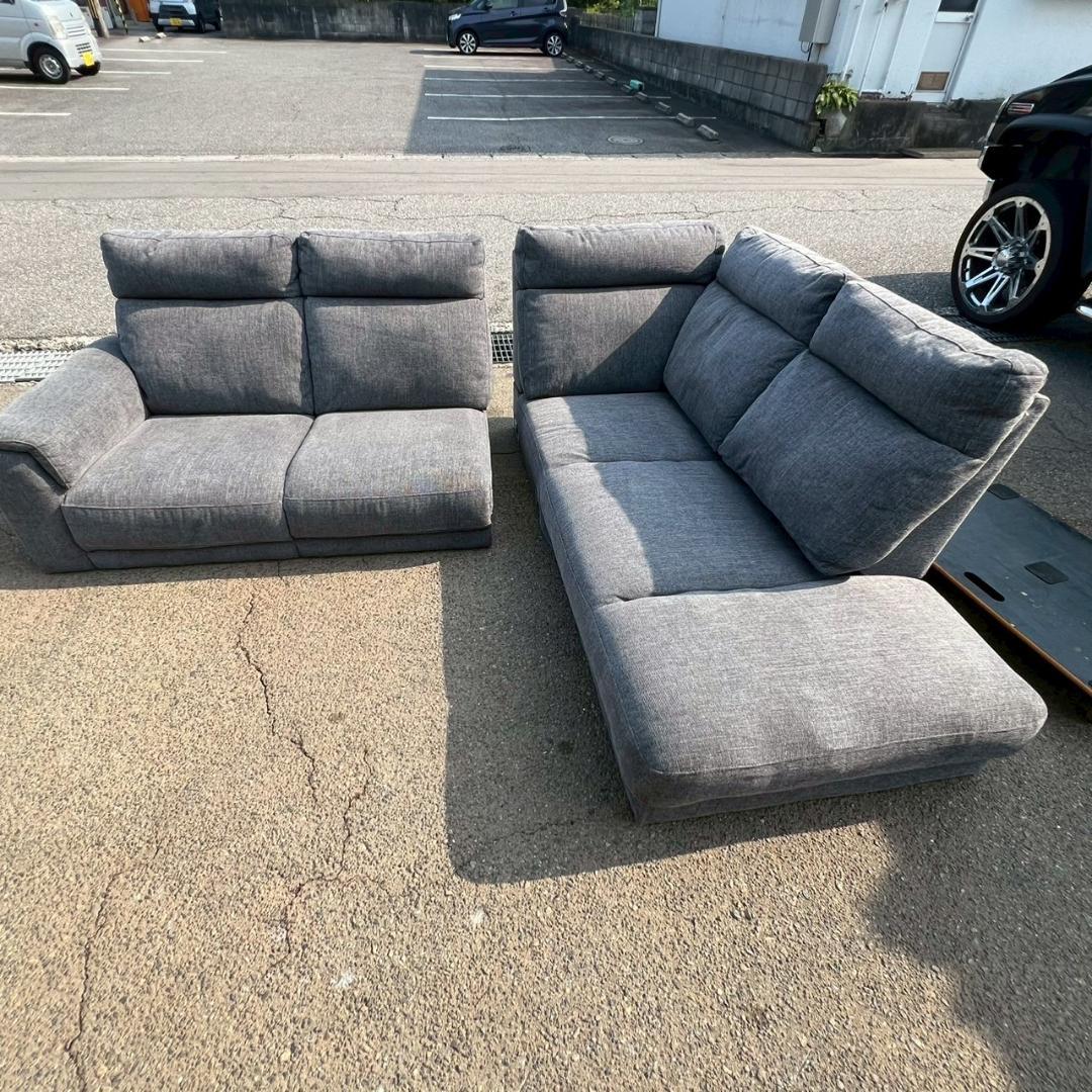 【直接引取限定】 【ニトリ】 L字カウチソファ ダークグレー A0141