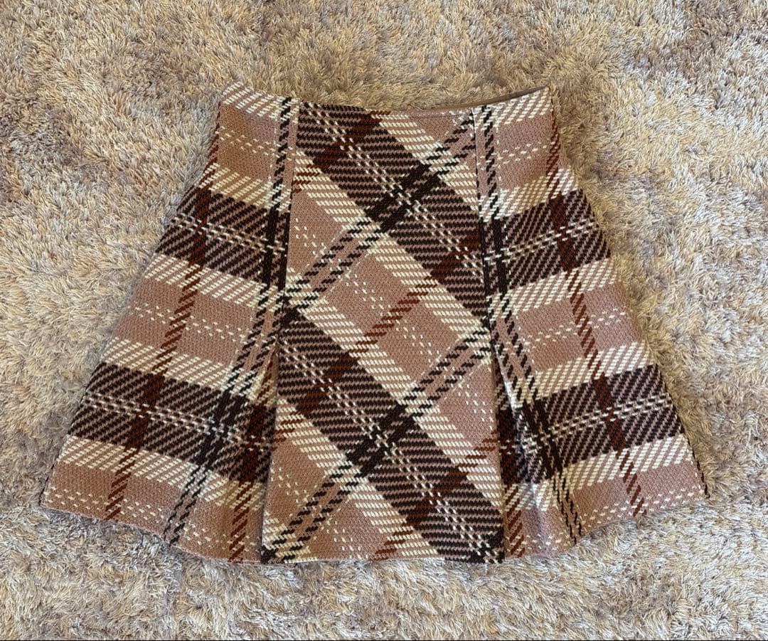 スナイデル　ロービングチェックミニスカート　ピンク　1 M