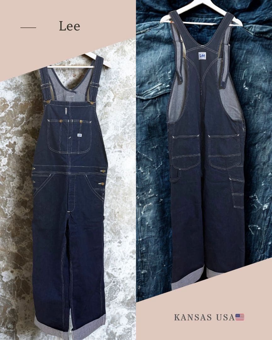 ⭕️ちゅう Lee ダークブルー デニムオーバーオール