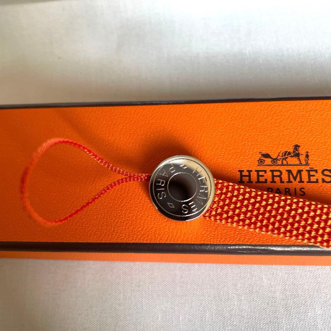 【新品・未使用】HERMES ネックストラップ　ロング　オレンジ
