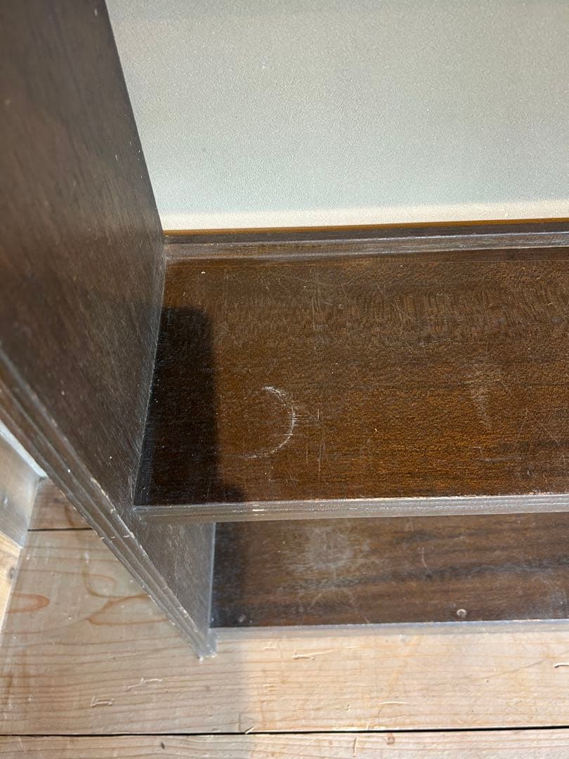 アンティーク木製ダークブラウン5段本棚