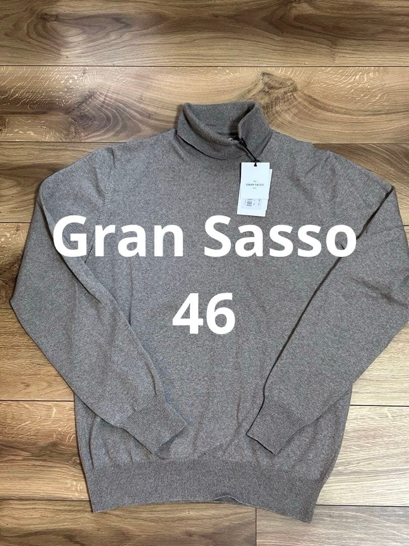 Gran Sasso グランサッソ　タートルネック　ニット　グレージュ　46
