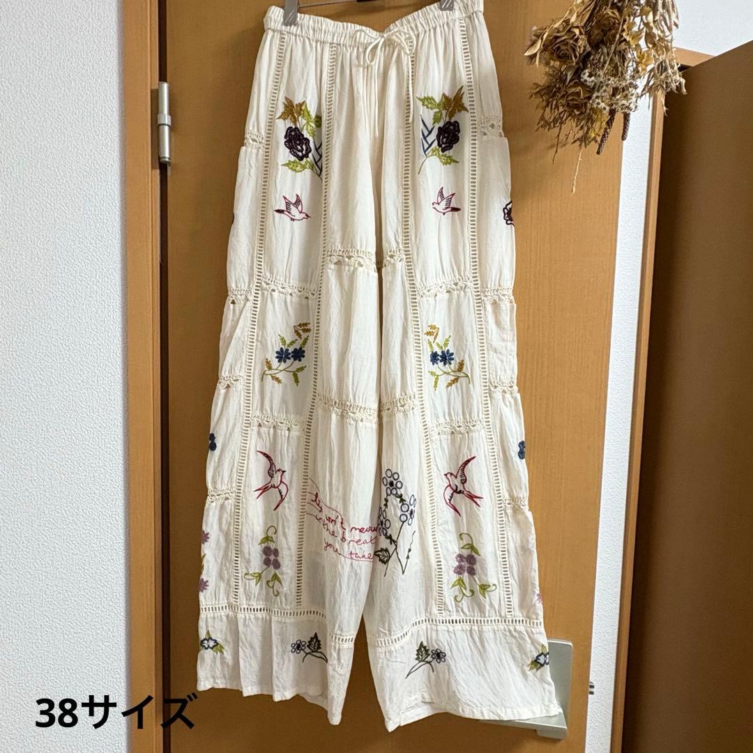 完売品　TODAYFUL Embroidery Patchwork パンツ 刺繍