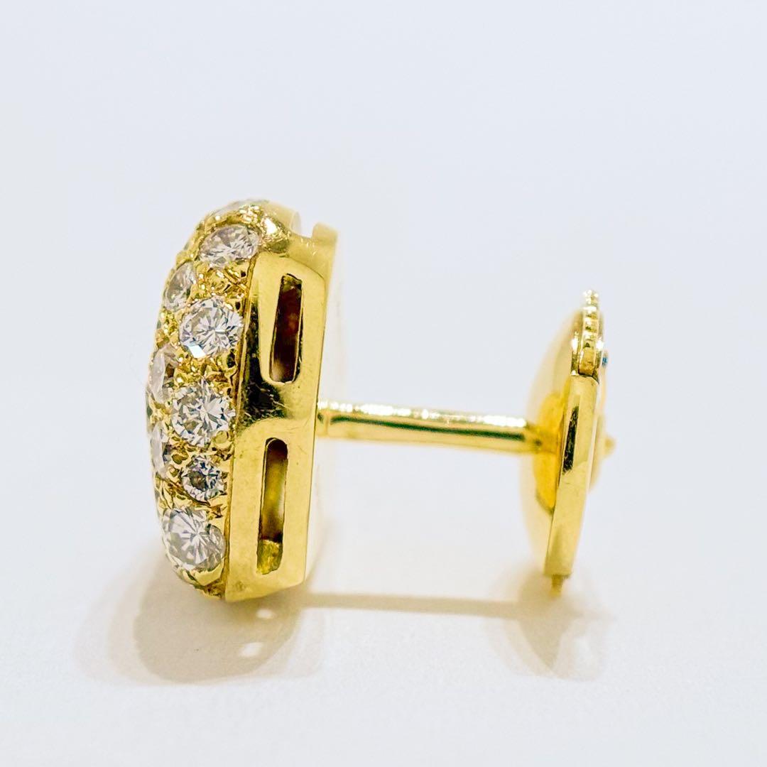 ⚪︎Cartier パヴェ ダイヤ ハート ピアス YG750 K18 2.2g