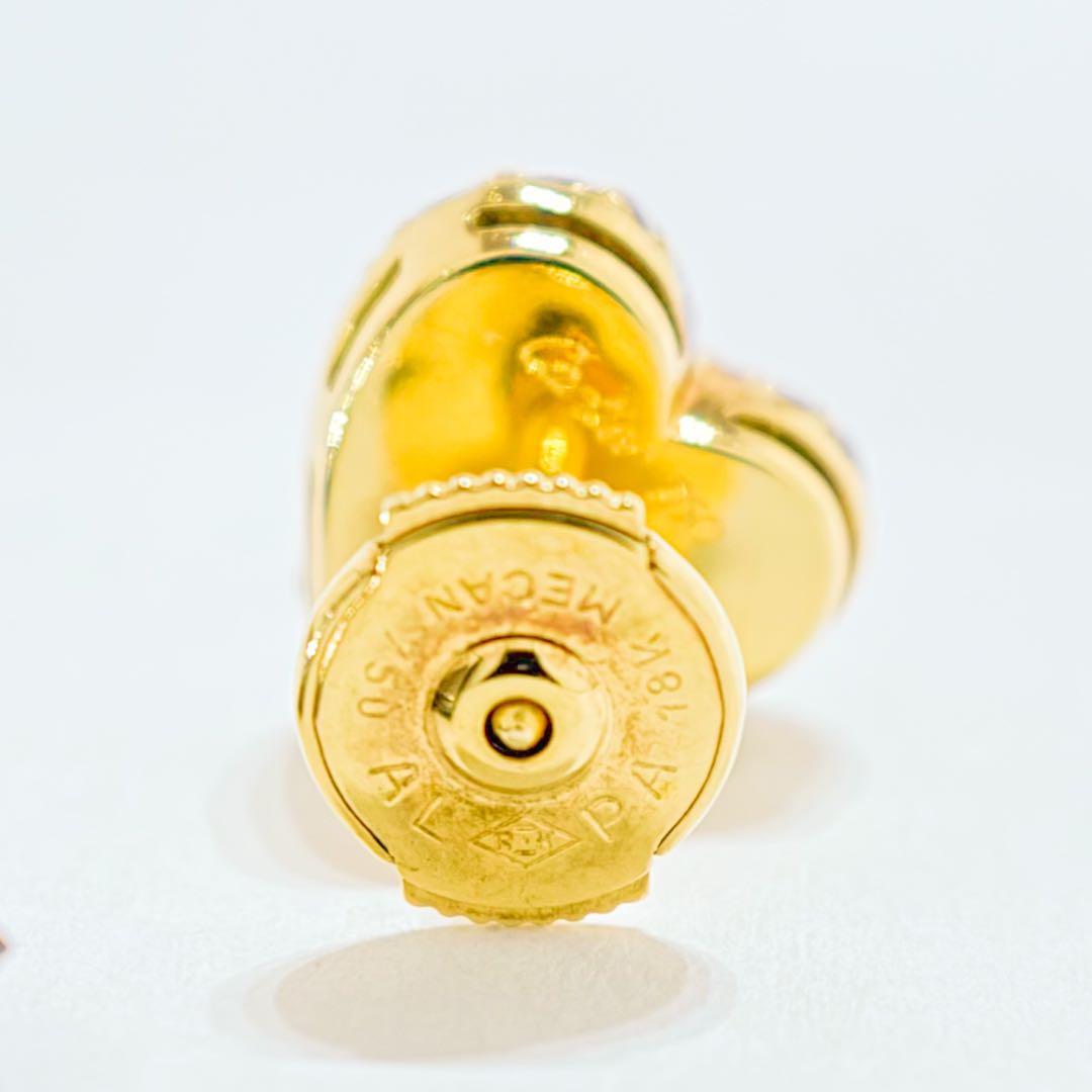 ⚪︎Cartier パヴェ ダイヤ ハート ピアス YG750 K18 2.2g