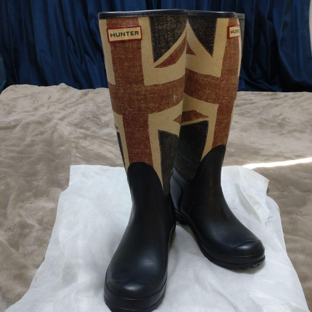 【最終値下げ!!HUNTER   レインブーツ　ユニオンジャック