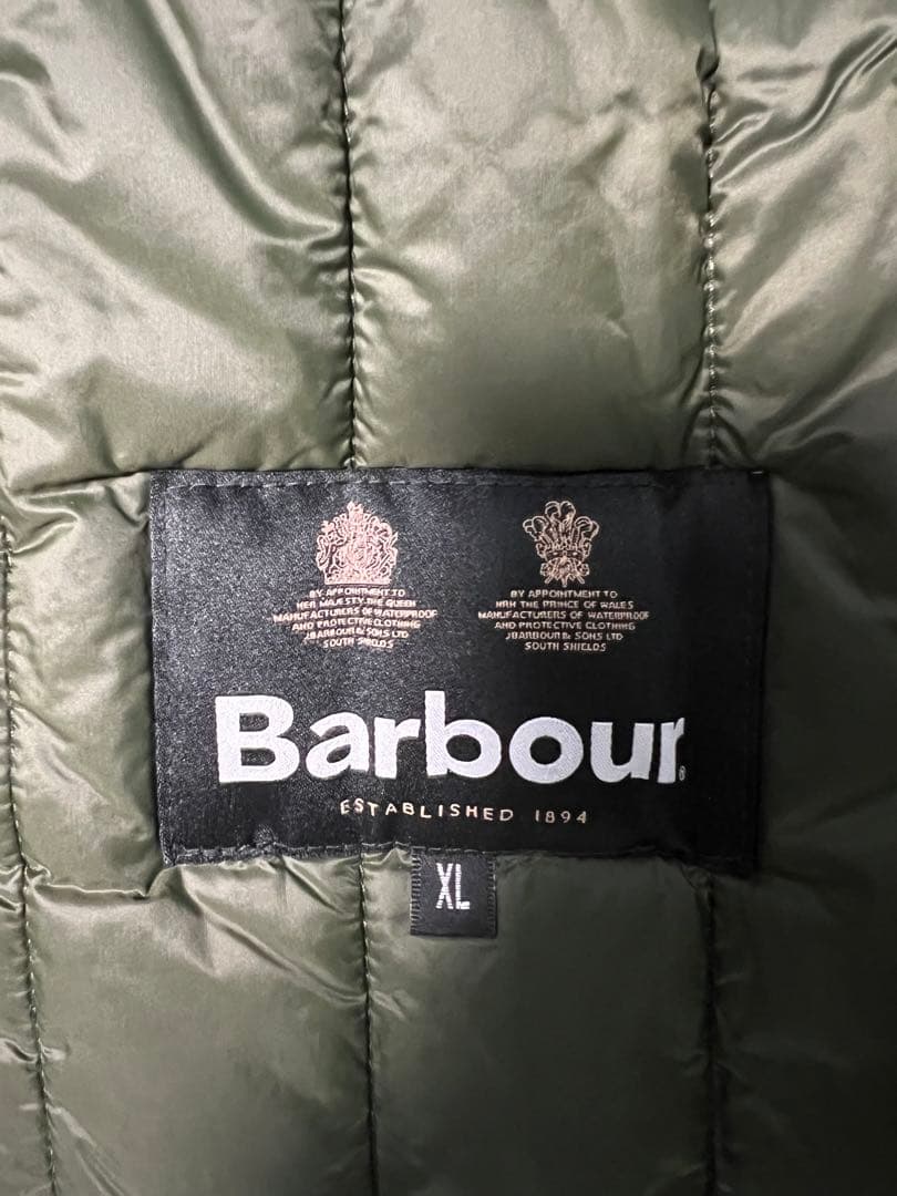 美品　Barbour ヘリングキルティングブルゾン　ファーライナー付