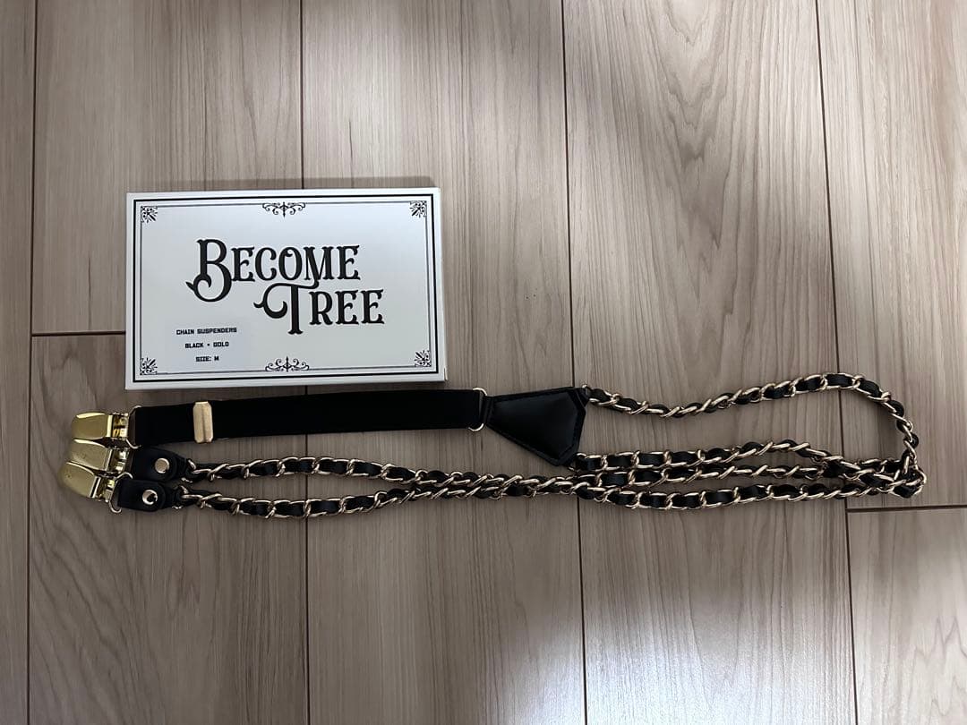 BECOME TREE ブラックxゴールドチェーンサスペンダーTAKUYA∞