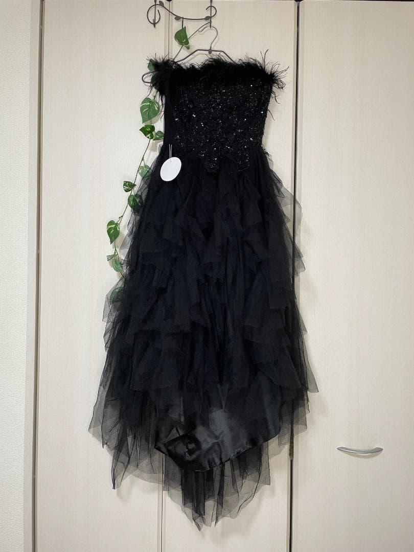 パーティードレス フェザードレス　ナイトドレス　Ｓサイズ 　ブラック