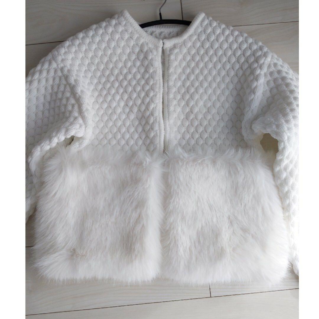 maison de Dolce. メゾンドドルチェ ファーリーニット ホワイト