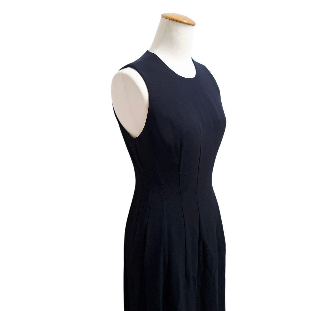 フォクシー　ロングワンピース　ノースリーブ　40 ウール　ブラック