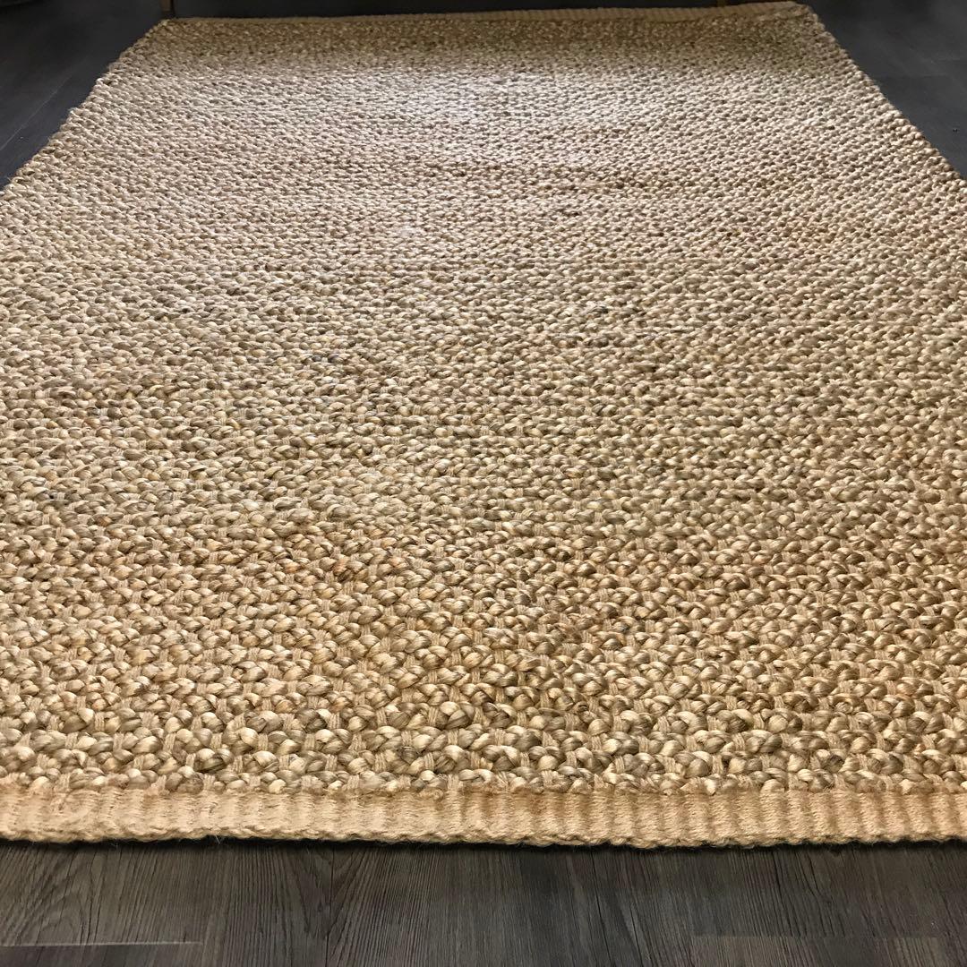 143x204cm ラグ ラグマット 麻 ジュート 夏用 天然素材 アジアン
