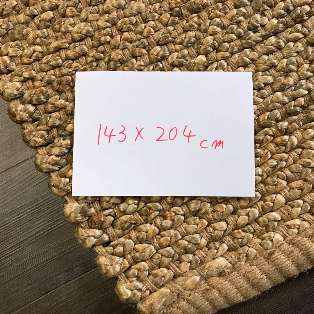 143x204cm ラグ ラグマット 麻 ジュート 夏用 天然素材 アジアン