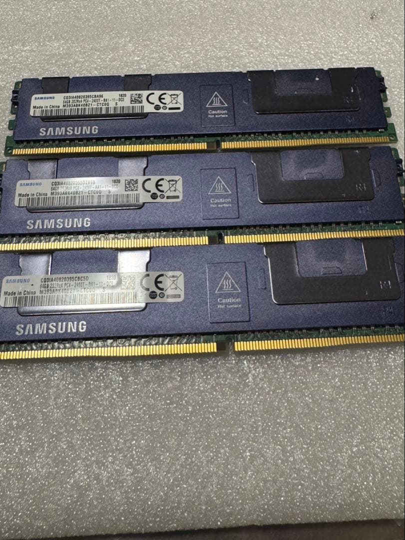 SAMSUNG64GB2SR×4 PC4-2400T-RA1-11-DCO 3枚