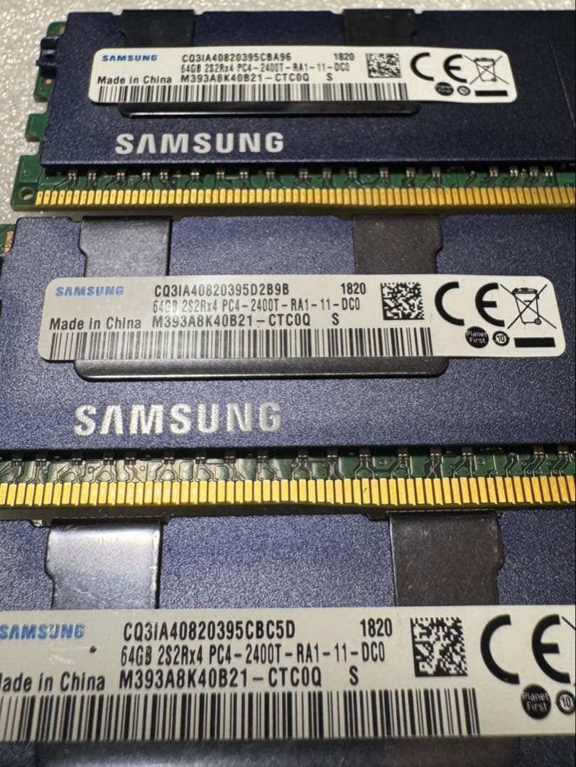SAMSUNG64GB2SR×4 PC4-2400T-RA1-11-DCO 3枚