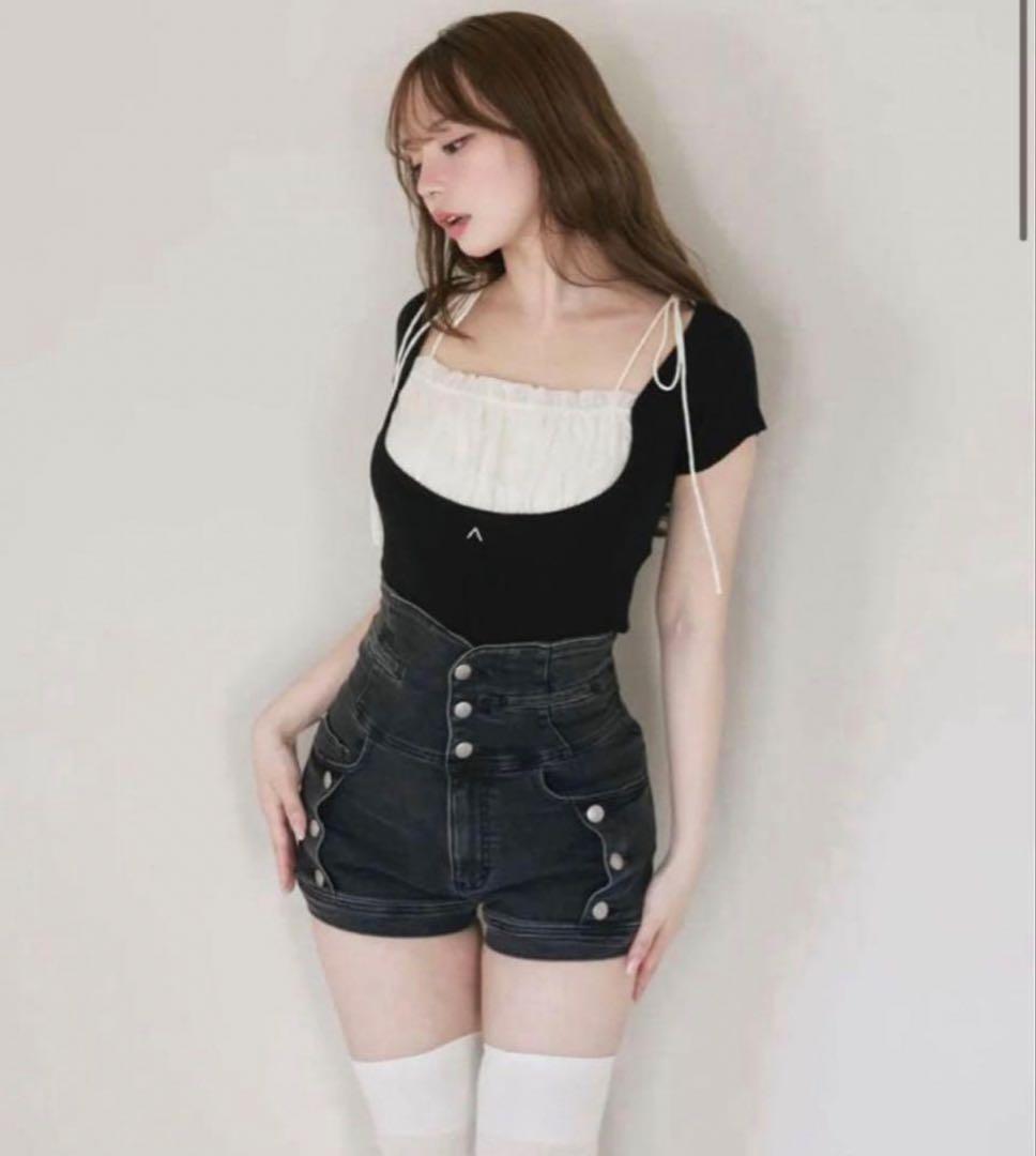 andmary ribbon denim allinone Mサイズ