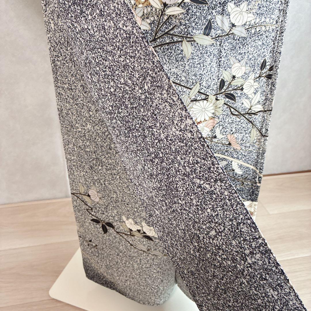 訪問着　フルセット　着物　たたき染　正絹　トールサイズ　黒　凛と優雅　J7