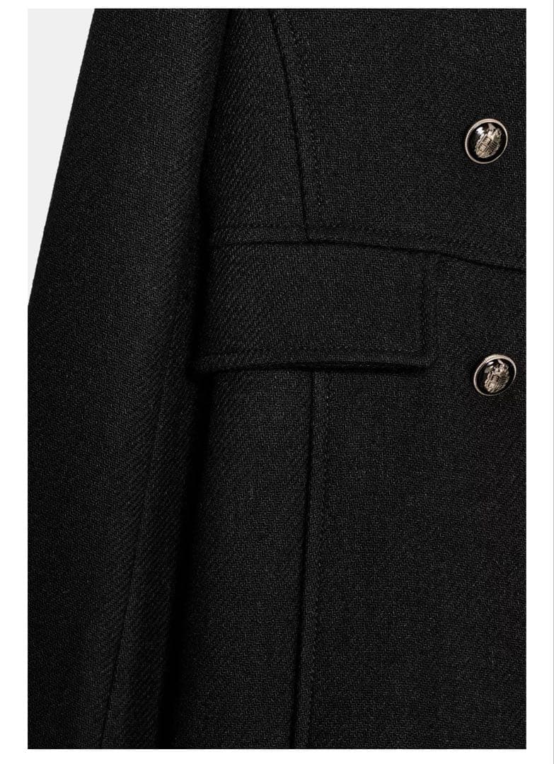 最終値下げZARA完売サイズM ウール混紡ショート丈ダブルブレストコート