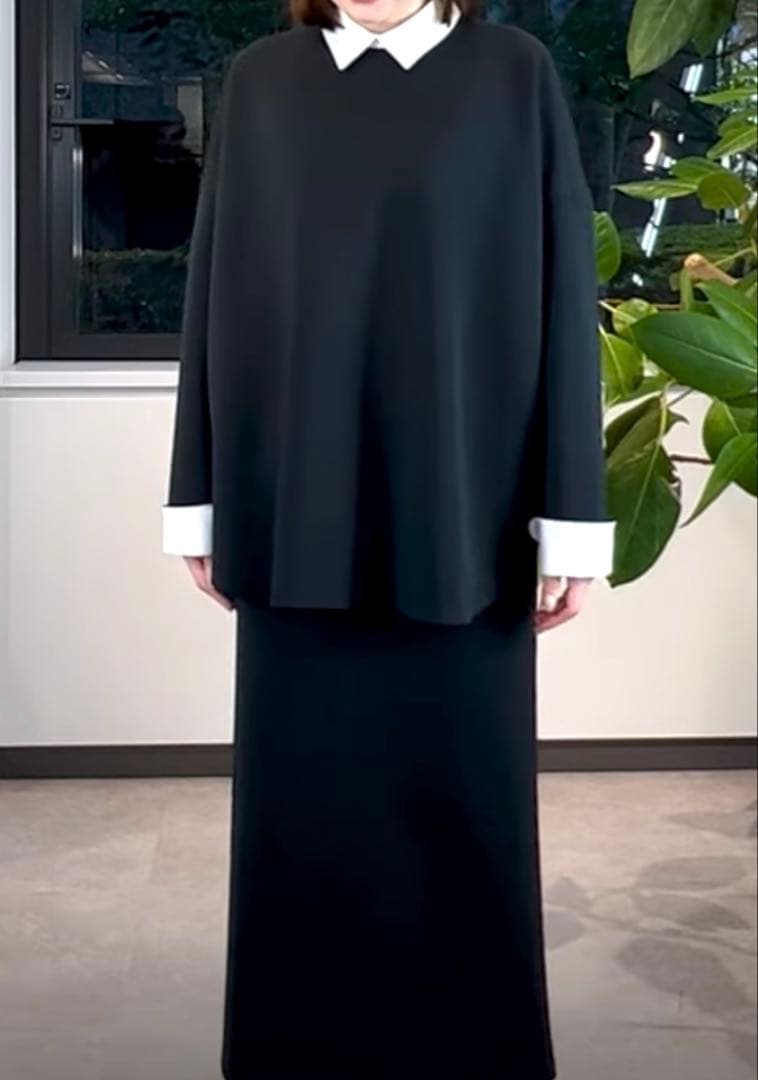 LE PHIL スキューバダンボールブラウス　F ブラック×ホワイト