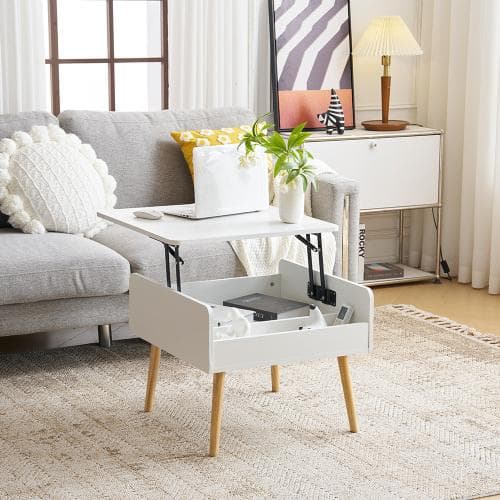 センターテーブル 昇降テーブル 収納付き 幅60CM 北欧風 リビングテーブル