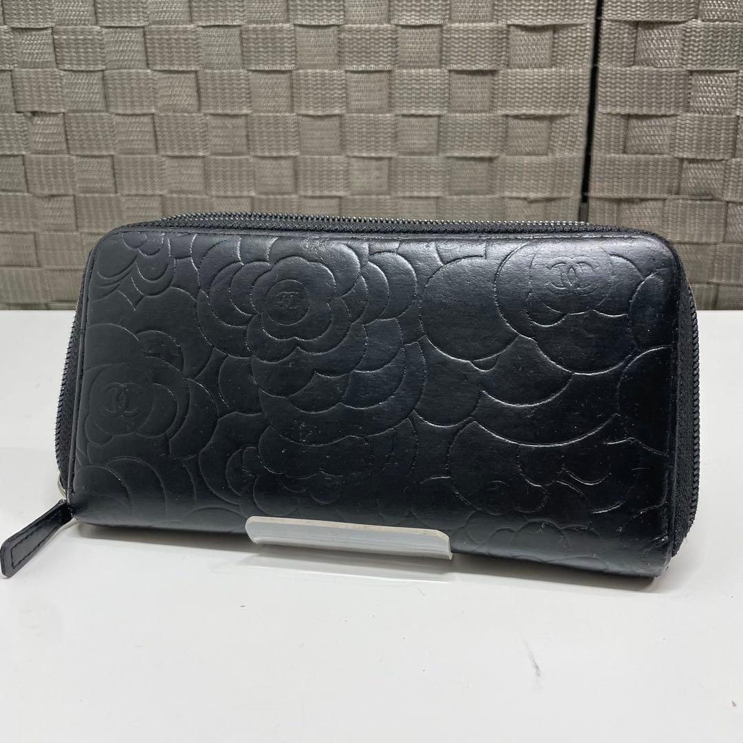 m*o様 CHANEL ブラック カメリア　エンボス 長財布