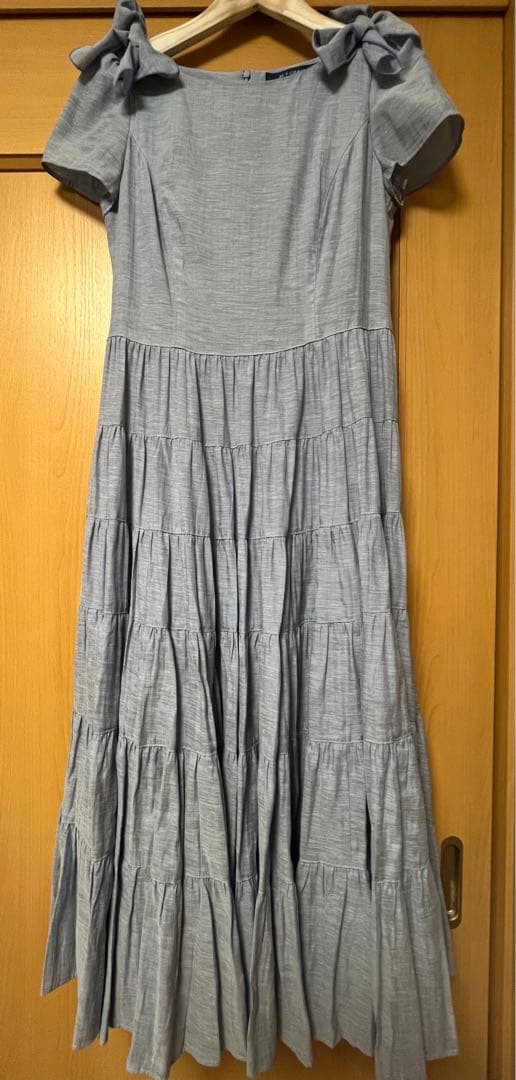 ママちゃん⭐︎⭐︎エムズグレイシー⭐︎水色ティアードワンピース