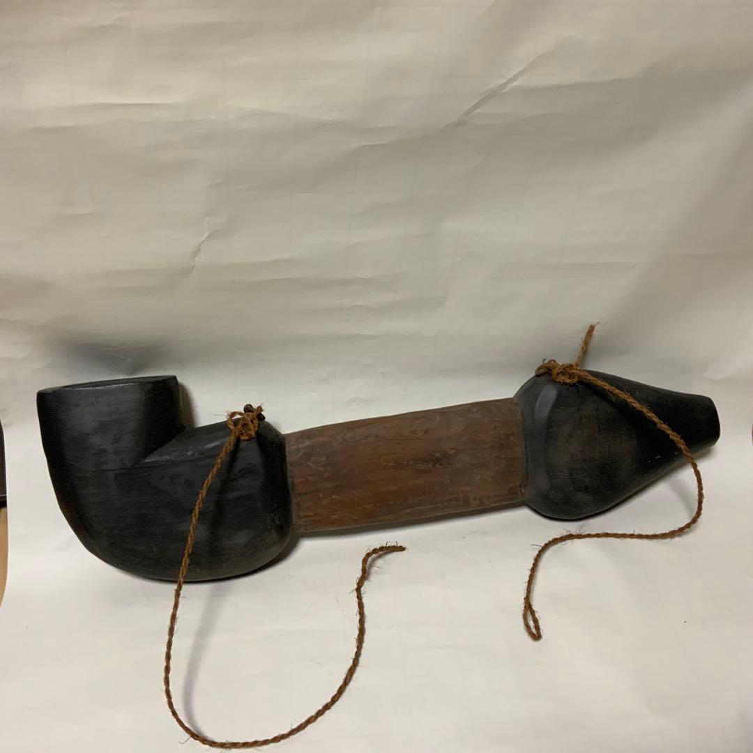 きせる　木製看板　アンティーク　パイプ　タバコ