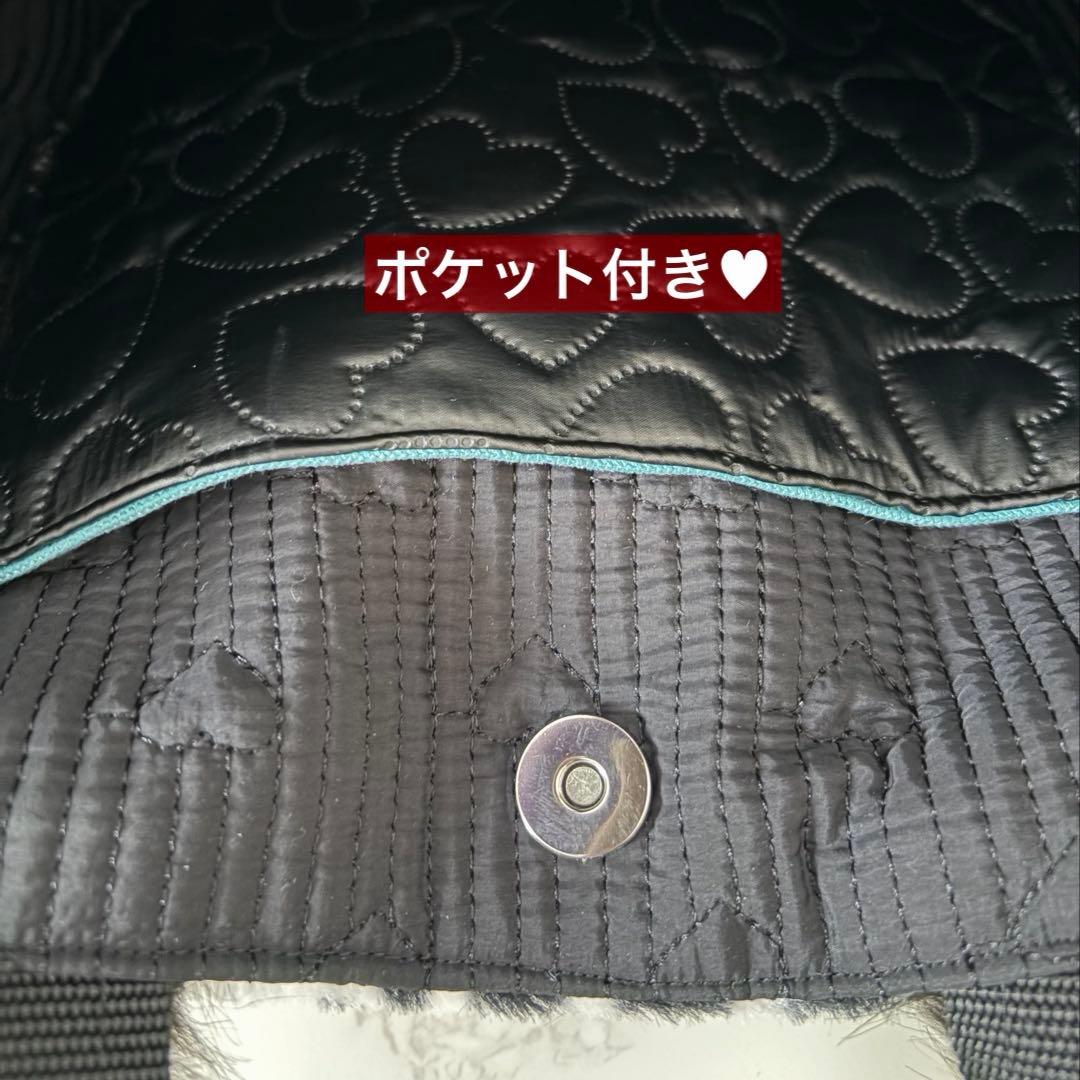 ゆ*ら様 コヤン♡レオパードファー♡黒猫ちゃんラウンドトートバッグ&がま口スマホ